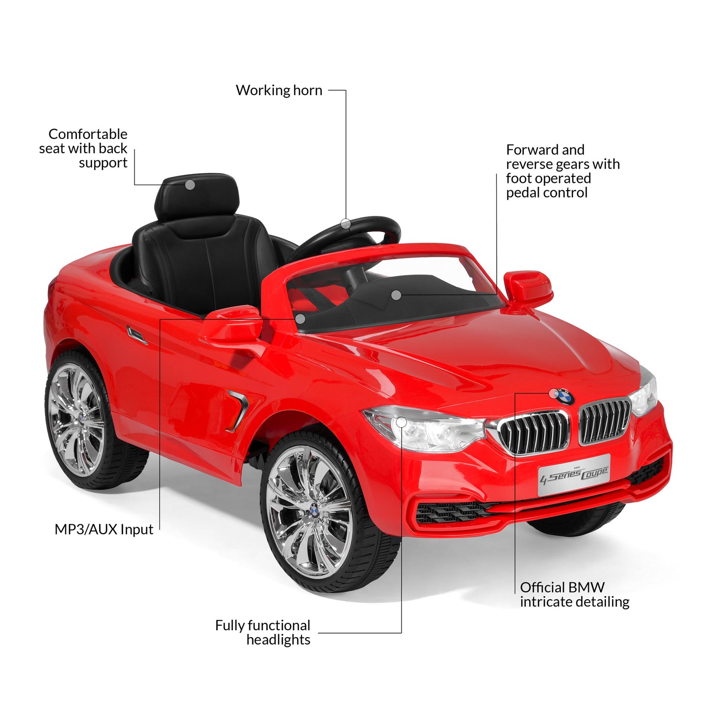 XOOTZ® - TY6014RD - BMW 4 SERIES ELECTRIC RIDE ON RED - Rich Kids Playground