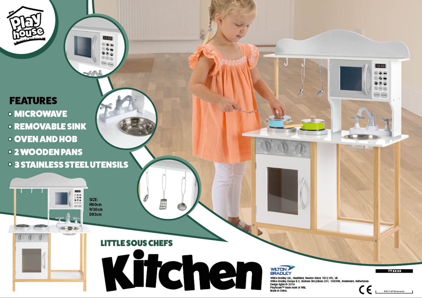 PLAYHOUSE- TY6133 - PLAYHOUSE LITTLE SOUS CHEFS KITCHEN - Rich Kids Playground