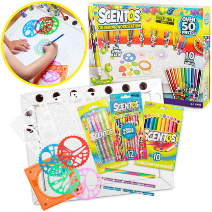 Scentos 50 Pieces Colouring Workstation