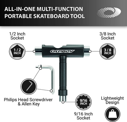 Osprey Skateboard Tool – Multi Function T-shape Skate Tool