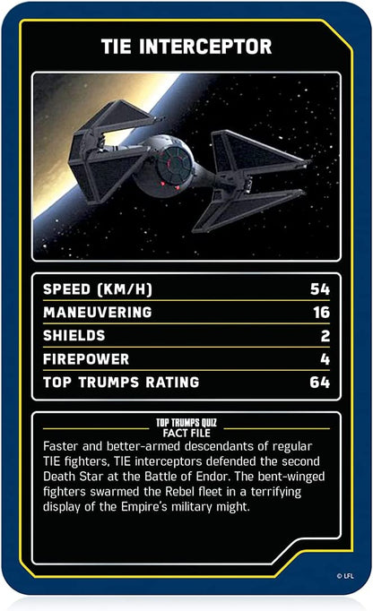 Star Wars Starships Top Trumps Card Game