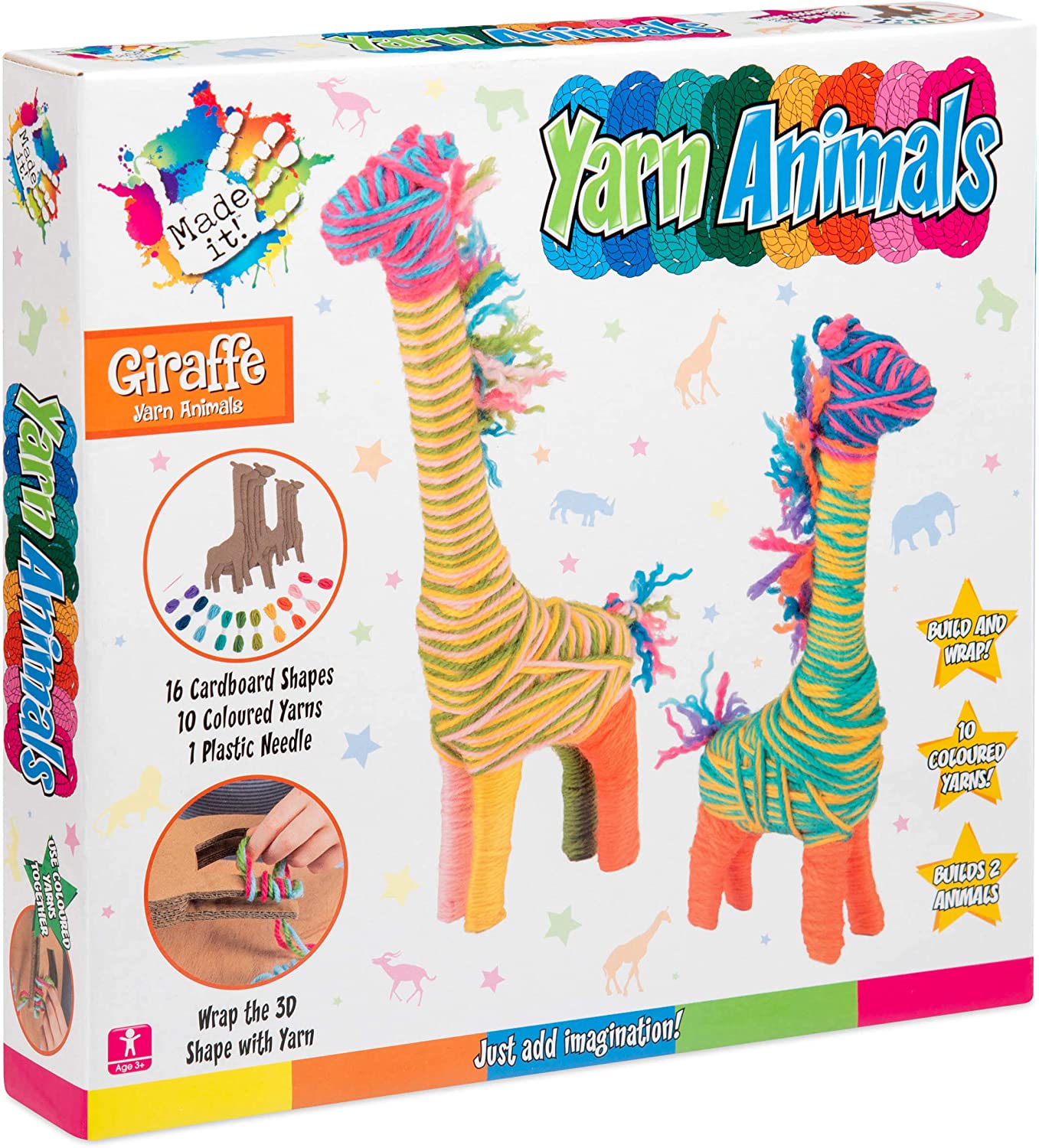 Made It! Yarn Animal Craft Kits For Kids decorate and wrap like pom-poms