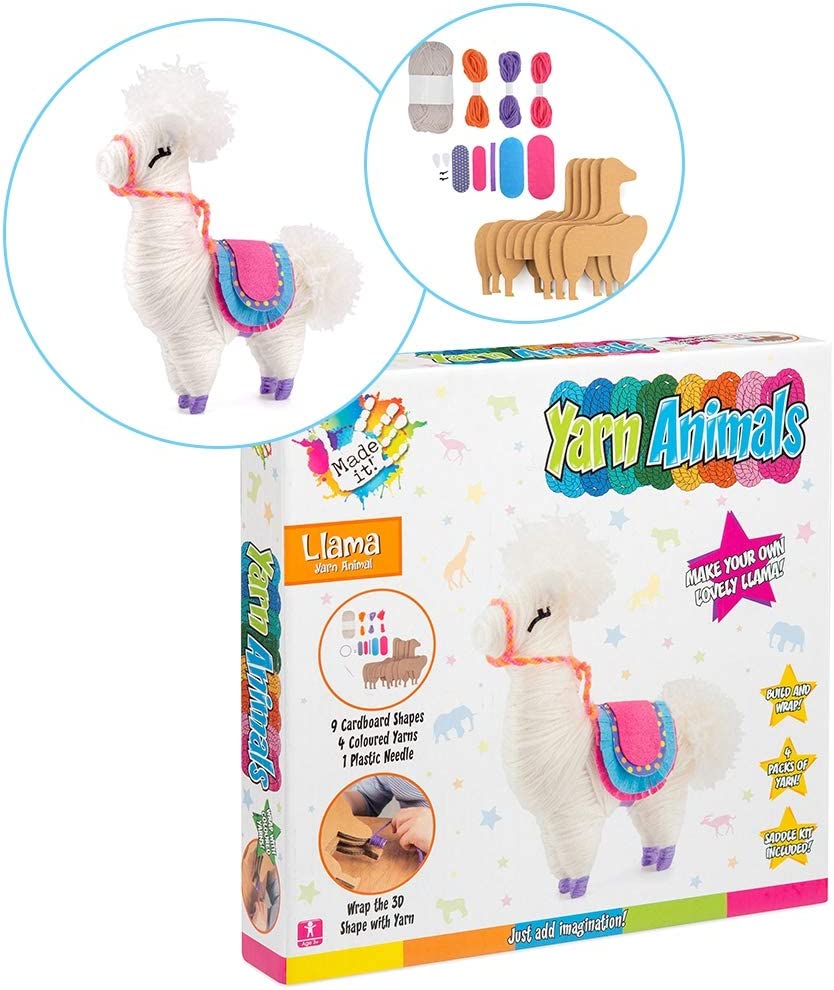 Made It! Yarn Animal Craft Kits For Kids decorate and wrap like pom-poms