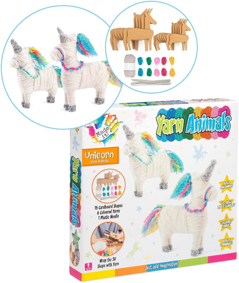 Made It! Yarn Animal Craft Kits For Kids decorate and wrap like pom-poms