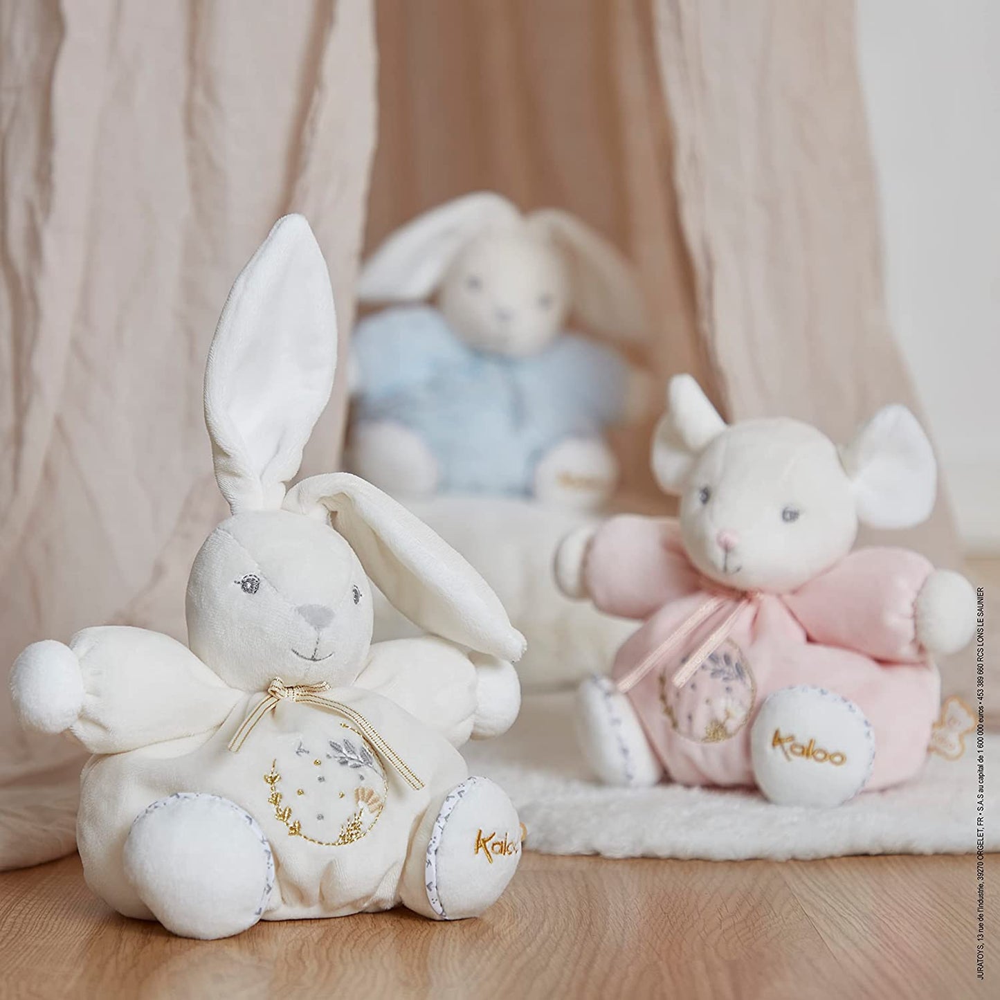 Kaloo - Perle Chubby Musical Rabbit Plush Toy Cream - Small 18cm